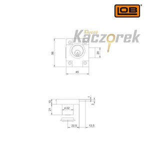 Zamek meblowy 001 - ZMB1 - wierzchni niklowany uniwersalny